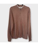 PETER MILLAR brown 1/4 zip cashmere sweater size XL quiet luxury fall wi... - $49.00