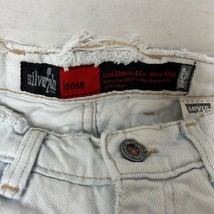 Vintage Levis Silvertab Denim Shorts 30 Light Wash Distressed 90s - £22.29 GBP
