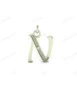 N Alphabet Diamond Stone 925 Sterling Silver Handmade Modern Pendant Jew... - $564.70 MXN