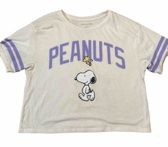 Love Tribe Peanuts Snoopy Graphic Cropped T-Shirt Large - £6.73 GBP