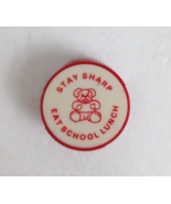 Vintage Stay Sharp Eat School Lunch Teddy Bear Handheld Pencil Sharpener 1&quot; - £3.80 GBP