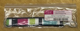 Thirty-One Hang-It-Up Key Fob Wristlet RARE Preppy Pop Striped Blue Pink Green - £13.66 GBP