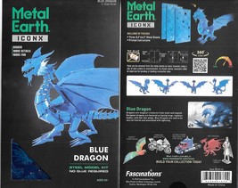 Blue Dragon Fantasy Metal Earth ICONX 3D Steel Model Kit #ICX114 NEW SEALED - $27.00