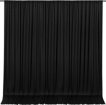 10ft x 10ft Black Backdrop Curtains Black Drape for Backdrop Thick Solid Fabric  - £43.94 GBP