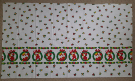 Amazing VTG Christmas Border Print Fabric ~ Santa&#39;s Helper ~ Elf ~ Pixie... - £18.11 GBP