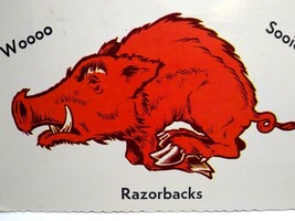 Razorbacks Wild Pig Hog Boar Mascot Vintage Postcard Fayetteville Arkansas  1980 - £12.05 GBP