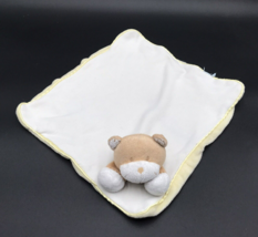 An item in the Baby category: Baby Lovey Bear Security Blanket Satin Trim White Yellow
