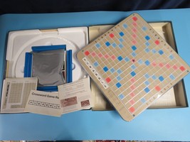 Vintage Scrabble Deluxe Edition Red Tiles Original Box Rotating Board - 99 Tiles - $19.75