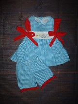 NEW Boutique Police Sheriff Girls Blue Gingham Tunic Outfit Set Size 5-6 - £11.87 GBP