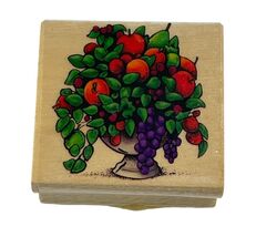 NEW NO INK Sky Kids Mounted Rubber Stamp Bountiful Fruit Bowl - $3.83