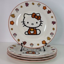 4 Dinner Plates Sanrio Hello Kitty Fall Thanksgiving Halloween Ceramic 1... - $45.49