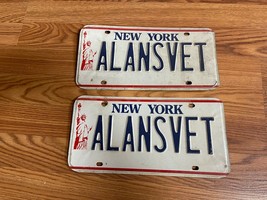 2 New York NY  Liberty Personalized Vanity License Plate  &quot; ALANSVET &quot; - £37.17 GBP