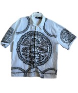 city impact mens XL polyester shirt white black gray dragon - $41.80 CAD