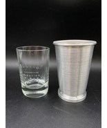 Bulleit Aluminum Frontier Whiskey Mint Julep Cup &amp; Oval Glass LOT - $24.28 CAD