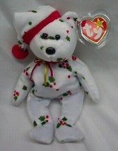 Ty Beanie Baby 1998 Holiday Teddy Bear W/ Holly &amp; Bell 9&quot; Stuffed Animal Toy New - £11.86 GBP
