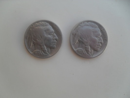 1936-1937 American Indian Head Baffle Nickels Five Cents - Set of 2 - £78.31 GBP