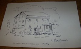 1976 Ira Randall Naples Ny Old Red Mill Signed Art Print Poster - £13.44 GBP