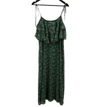 Rebecca Minkoff Green Ruffle Sleeveless Floral Long Dress Size 8 - £41.76 GBP