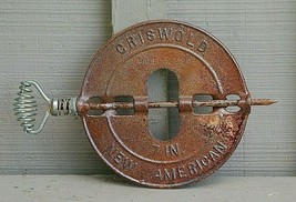 Antique Griswold 7” New America Stove Pipe Steel Spindle Flue Damper Rev... - $29.69