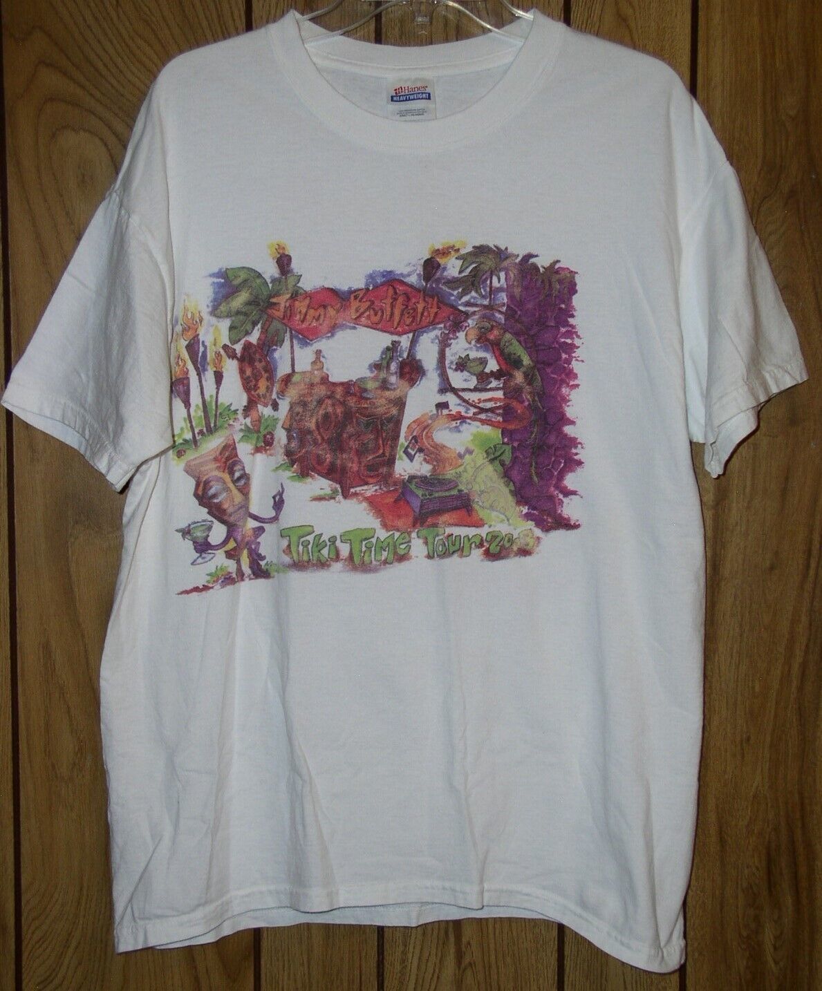 Primary image for Jimmy Buffett Concert Tour T Shirt Vintage 2003 Tiki Time Tour Size Large