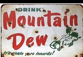 Metal 8x12 Mountain Dew Americana Vintage Retro Look Sign Cola Soda Pop Wall Art - £14.83 GBP