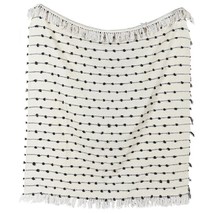 Hand Loom Cotton Throw Blanket White Wool Loops Throw Blanket Cotton Sofa Cover - £39.75 GBP