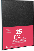 25 Pack 13 Mil Grain-Texture Paper Binding Presentation Covers, 8.5 X 11... - $10.84