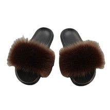 Imitation fox fur imitation ladies sandals and slippers - £15.68 GBP+