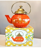 Avon Little Dutch Kettle Decanter Lemon Velvet Bath Foam Glass Bottle NO... - $19.73