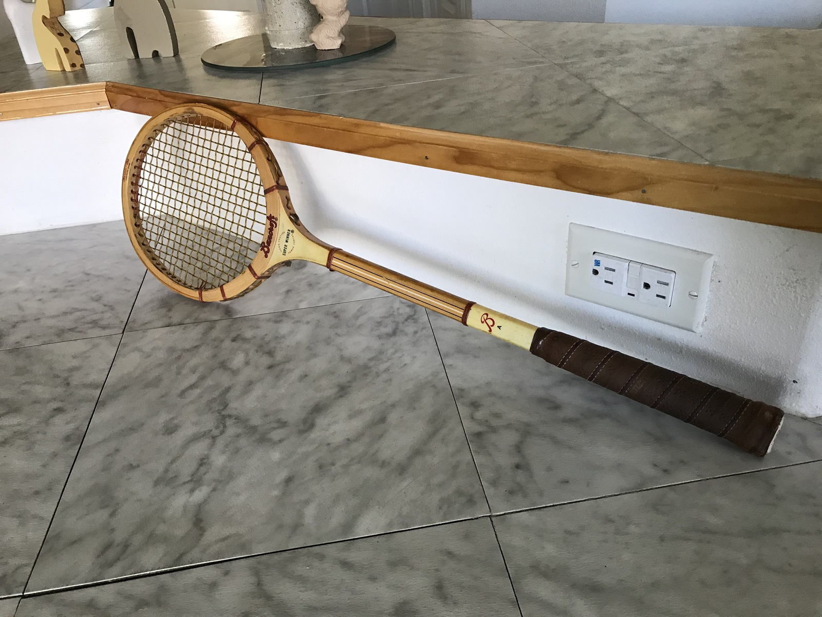 Vintage Bancroft Super Winner Hand Crafted Genuine Bamboo Tennis Racquet (USA) - $11.60