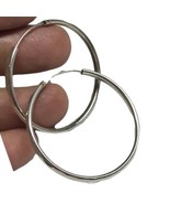 Vintage Sterling Silver 1.5” Dimond Cut Hoop Earrings - $72.23 CAD