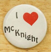 Vintage Pinback Button I Love McKnight High School Red Heart - $12.86