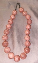 Vintage 18” Necklace Large .75” Pink Beads - £8.37 GBP