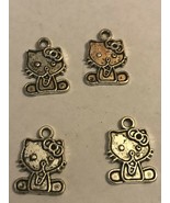 4 pcs Kitty Cat Alloy Beads For Jewelry Making - $9.89