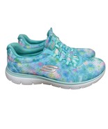 Skechers Summits Looking Groovy Womens 9.5 Slip On Sneakers Blue Pink Ti... - $709.28 MXN