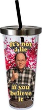 Seinfeld TV George It&#39;s Not A Lie 16 oz Glitter Travel Cup w/ Straw NEW ... - $14.50