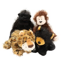 WebKinz Eyelash Plush Lot 4 Black Bear Leopard Monkey Gorilla Safari Stuffed Toy - £15.67 GBP