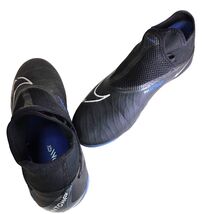 Nike Phantom GX Academy DF FG/MG Soccer Cleats Youth 6.5 Black Blue - $43.43 CAD