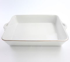 BFF Collection 9&quot; x 13&quot; Stoneware Casserole Baker w/ GoldtoneTrim in Ivory - $193.99