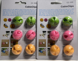 Cable Clips - 12 Assorted Colors - £3.93 GBP