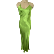 Top Shop High Slit Satin Maxi Dress Womens size 6 Thin Straps Draped Bac... - £28.30 GBP