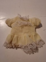 Vintage Barbie Ken Skipper Doll Accessory Clothing Yellow Frill Dress VTG - £7.39 GBP