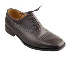 Bally Shoes Alton Style Fkex Oxfords Apron Toe Brown Leather Derby Mens 8D - £72.10 GBP