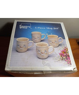 4 Vintage 1988 W.B.I. Three Dancing Geese 4 Piece Mug Set Old Stock - $546.62 MXN