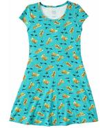 Teal Tiger Print Cap Sleeve Dress: Effortless Elegance for Big Girls (XS) - £15.23 GBP