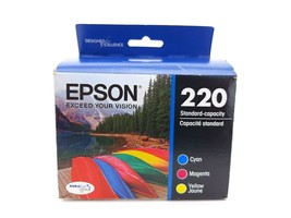 New! EPSON 220 Genuine T220520 Ink Cartridge Cyan Magenta Yellow Exp 12/2021 - £22.72 GBP