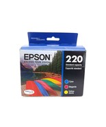 New! EPSON 220 Genuine T220520 Ink Cartridge Cyan Magenta Yellow Exp 12/... - £23.92 GBP