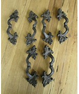 6 Cast Iron Antique Victorian Style Drawer Pull Barn Handle Door Handles... - £19.65 GBP