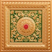 Dundee Deco Victorian Floral Gold-Green-Red Glue Up or Lay in, PVC 3D Decorative - £15.65 GBP+