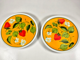 Neiman Marcus Strawberry Plates Set of 2 7.5” Ceramic Japan Vintage Kitchen - $25.73